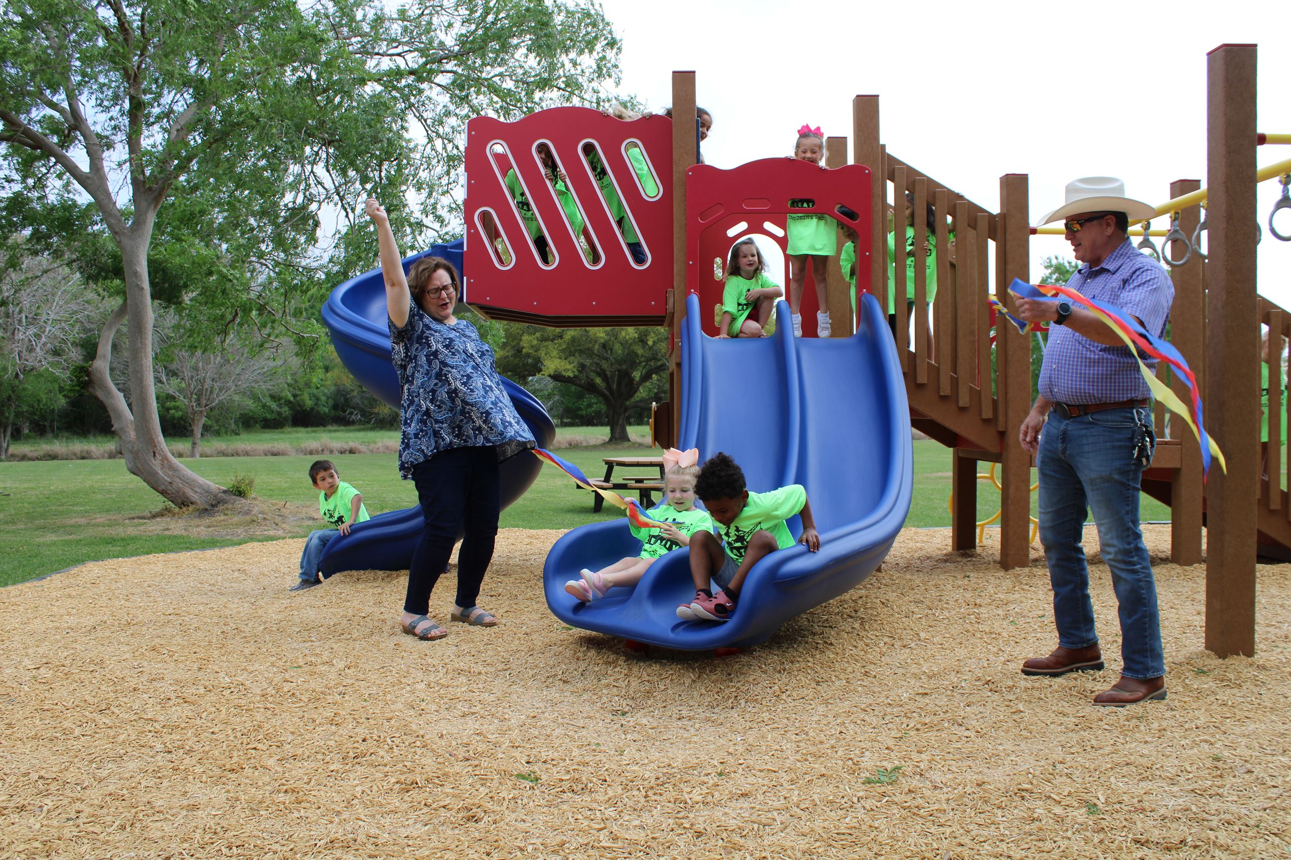 Kids playing on playground