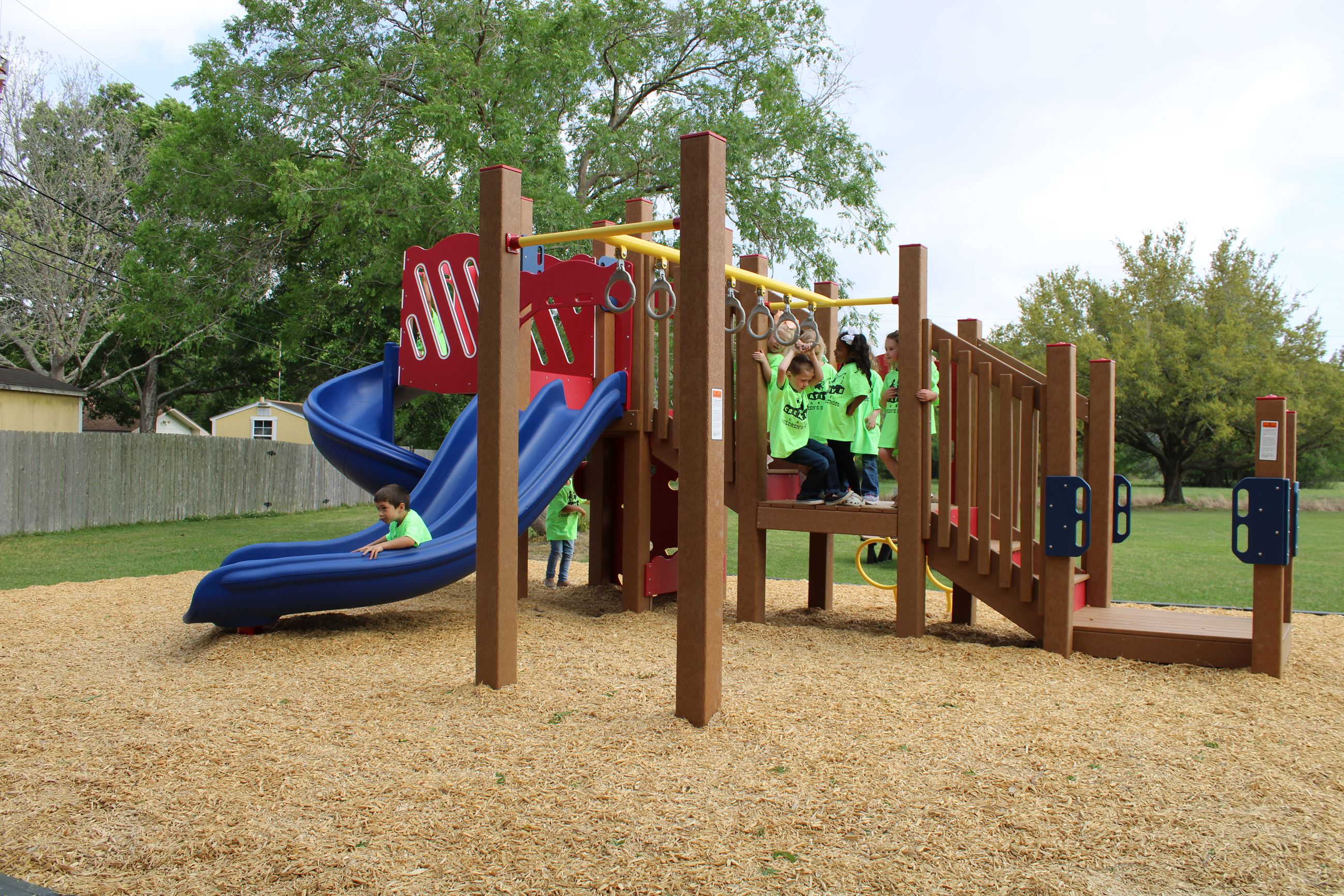 Kids playing on playground