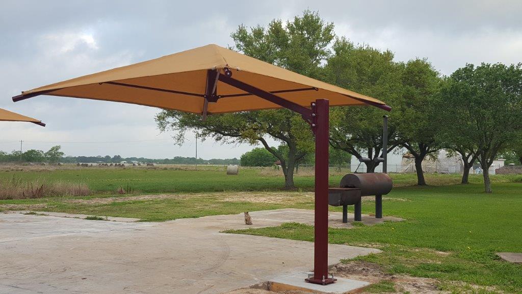 Canopy with grill in the background