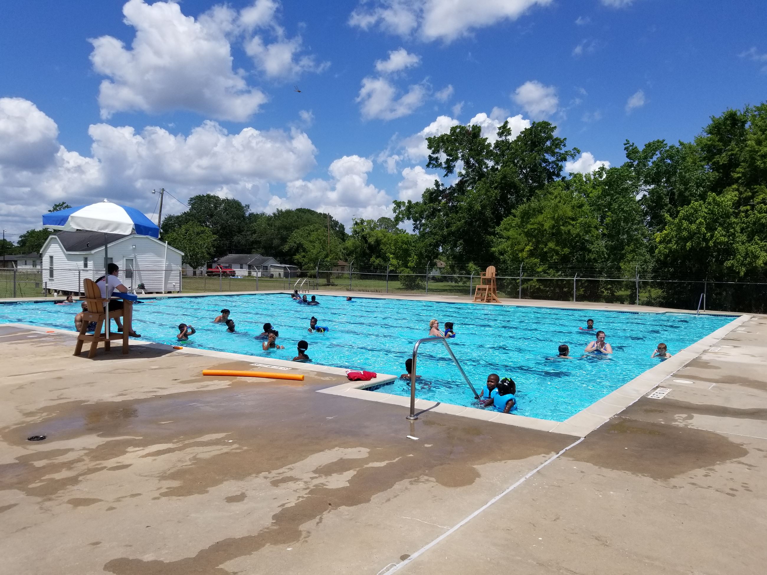 People enjoying the shallow end of Hilliard Pool
